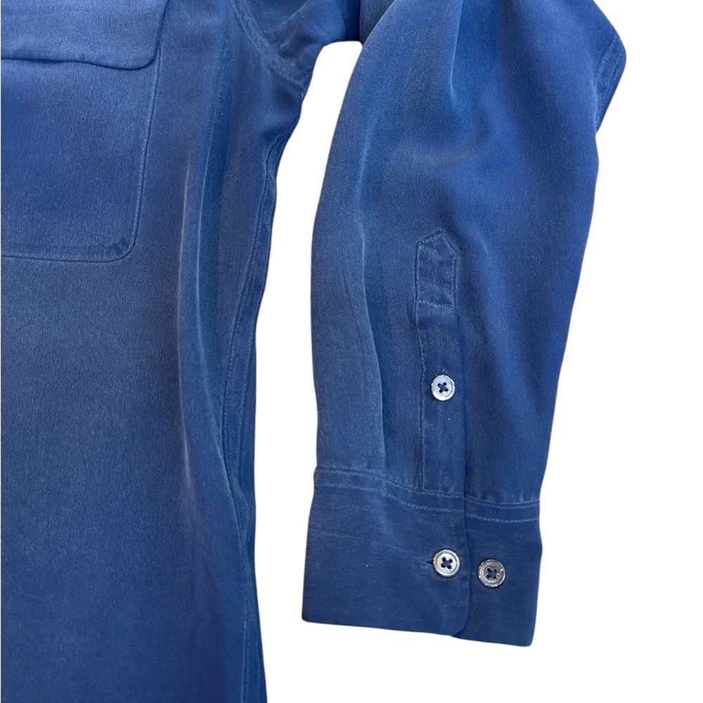 Equipment Femme Blue Button Down Shirt Size M - Picture 4 of 12